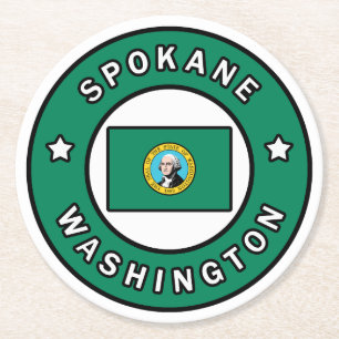Spokane Washington Ronde Kartonnen Onderzetter