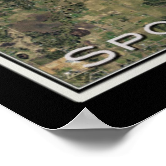 Spokane Washington Satellite Poster Map (Hoek)