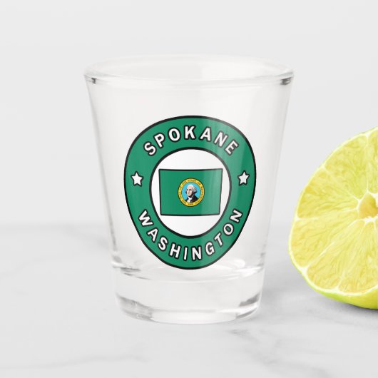 Spokane Washington Shot Glas (Voorkant)