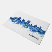 Spokane Washington Skyline Blue Deurmat (Schuin)