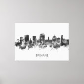 Spokane Washington Skyline BW Canvas Afdruk (Voorkant)