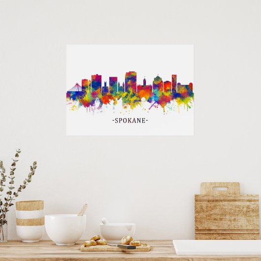 Spokane Washington Skyline Poster (Keuken)