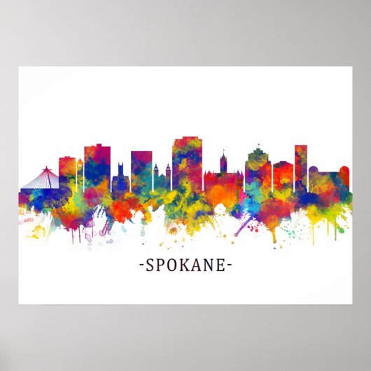 Spokane Washington Skyline Poster (Voorkant)