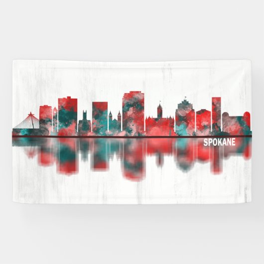Spokane Washington Skyline Spandoek (Horizontaal)