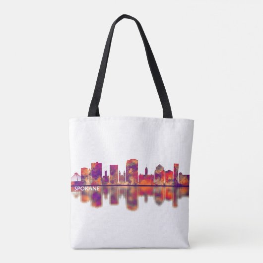 Spokane Washington Skyline Tote Bag (Achterkant)