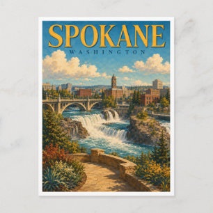 Spokane Washington Spokane Falls GeoSaga Briefkaart