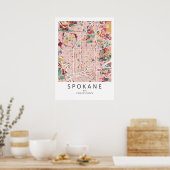 Spokane Washington Stadsplattegrond Poster | Moder (Keuken)