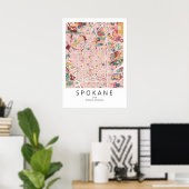 Spokane Washington Stadsplattegrond Poster | Moder (Thuiskantoor)
