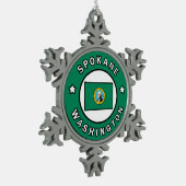 Spokane Washington Tin Sneeuwvlok Ornament (Links)