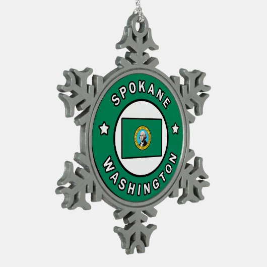 Spokane Washington Tin Sneeuwvlok Ornament (Links)