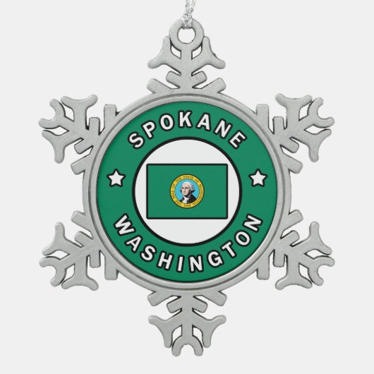 Spokane Washington Tin Sneeuwvlok Ornament (Voorkant)