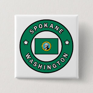 Spokane Washington Vierkante Button 5,1 Cm