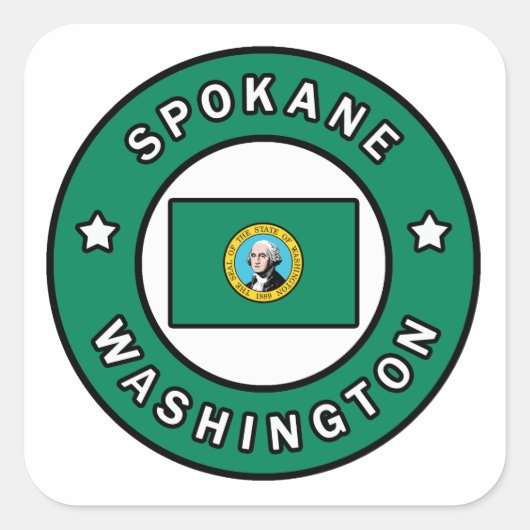 Spokane Washington Vierkante Sticker (Voorkant)