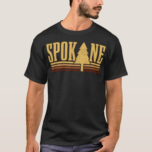Spokane Washington Vintage Boom Staatstrots T-shirt (Voorkant)