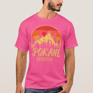 Spokane Washington Wa Mountains Hike Hikin T-shirt