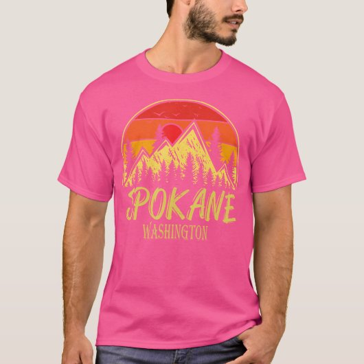  Spokane Washington Wa Mountains Hike Hikin T-shirt (Voorkant)