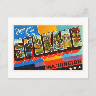 Spokane Washington WA Old Vintage Travel Souvenir Briefkaart