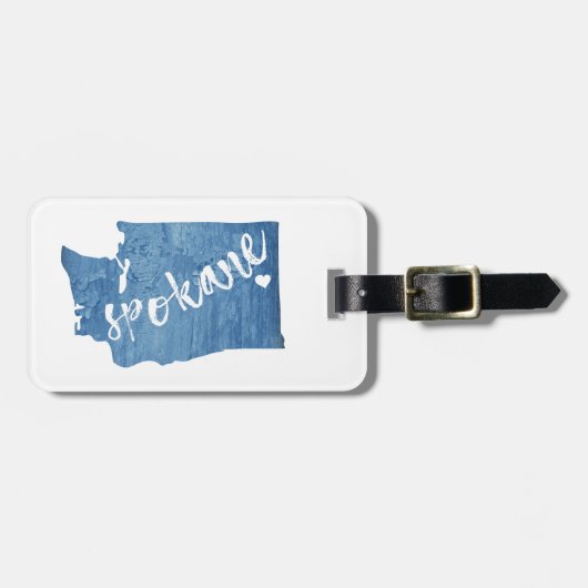 Spokane Washington Wood Grain Bagagelabel (Voorkant horizontaal)