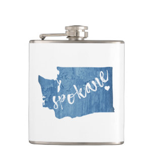 Spokane Washington Wood Grain Heupfles