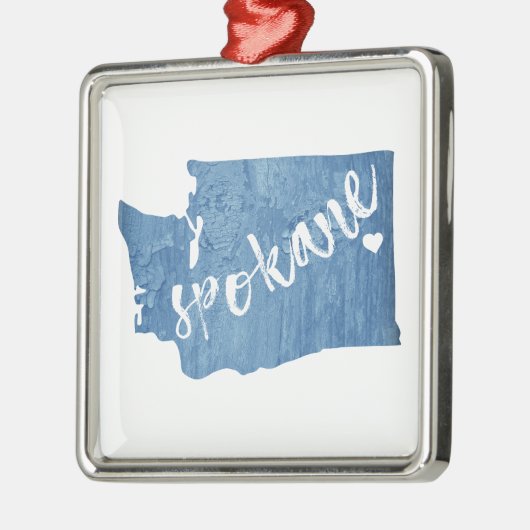 Spokane Washington Wood Grain Metalen Ornament (Links)