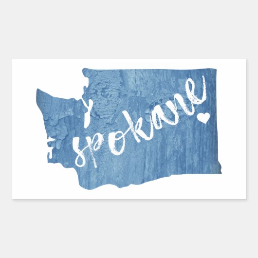 Spokane Washington Wood Grain Rechthoekige Sticker (Voorkant)