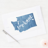 Spokane Washington Wood Grain Rechthoekige Sticker (Envelop)