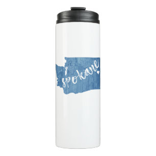 Spokane Washington Wood Grain Thermosbeker