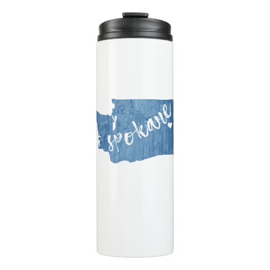 Spokane Washington Wood Grain Thermosbeker (Voorkant)