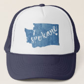 Spokane Washington Wood Grain Trucker Pet (Voorkant)