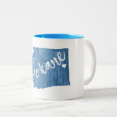 Spokane Washington Wood Grain Tweekleurige Koffiemok (Voorkant rechts)