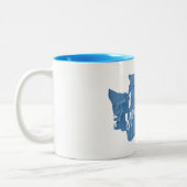 Spokane Washington Wood Grain Tweekleurige Koffiemok (Links)