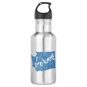 Spokane Washington Wood Grain Waterfles