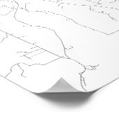 Spokane, Washington (zwart op wit) Poster (Hoek)