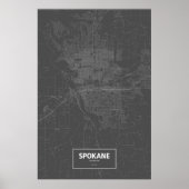 Spokane, Washington (zwart wit) Poster (Voorkant)