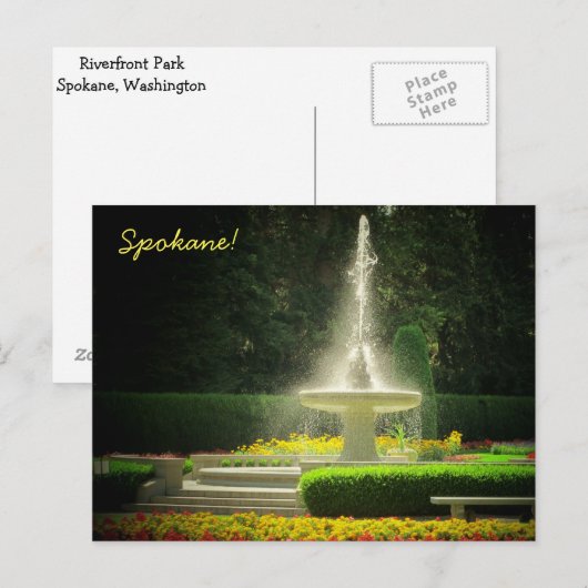 Spokane's Duncan Gardens in Manito Park Briefkaart (Voorkant / Achterkant)