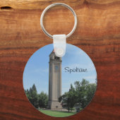 Spokane's oude Railroad Clock Tower Sleutelhanger (Voorkant)