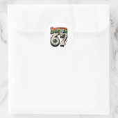 Spoken 67 Meme Zes Zeven 6-7 Grappige Internetgrap Ronde Sticker (Tas)