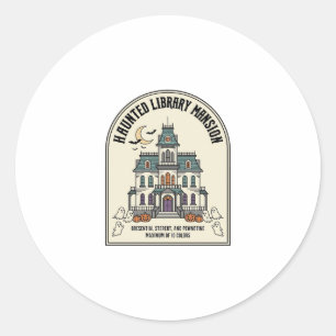 Spoken bibliotheek Salem spook oud Halloween_1 Ronde Sticker