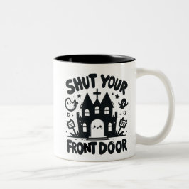 Spoken Castle – “Doe je voordeur dicht” Tweekleurige Koffiemok