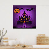 Spoken Castle Pompoenen Vleermuizen Halloween Poster (Keuken)