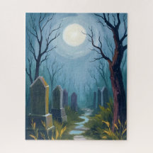 Spoken Cemetery | Halloween Griezelen Schilderij