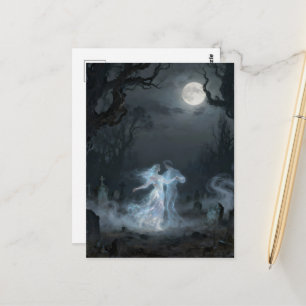 Spoken dansend op een vollemaan nacht briefkaart