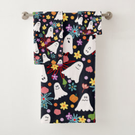 Spoken en Bloemen Bad Handdoek