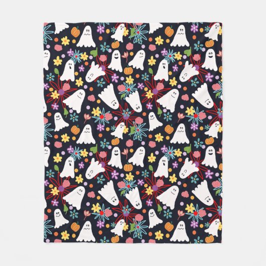 Spoken en Bloemen Fleece Deken (Voorkant)