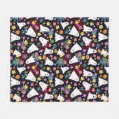 Spoken en Bloemen Fleece Deken (Voorkant (Horizontaal))