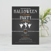 Spoken en botten Halloween verkleedfeest Kaart (Staand voorkant)