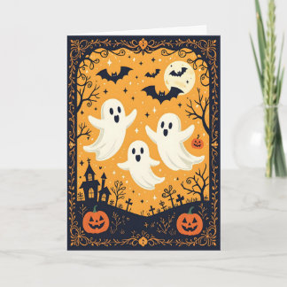 Spoken en Vleermuizen Kinderen Halloween Feestdagen Kaart