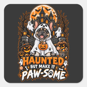 Spoken Frenchie Halloween Griezelen Maar Maak Het  Vierkante Sticker