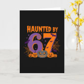 Spoken Halloween Skelet Spoken Zes Zeven Nummer Kaart (Gele Bloem)