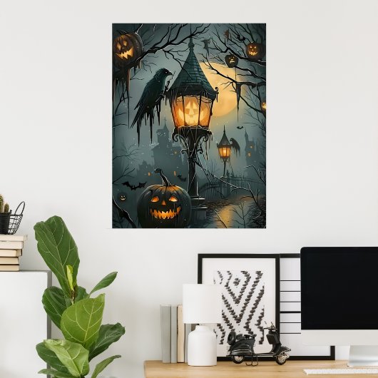 Spoken Hollow – Halloween Nacht Poster (Thuiskantoor)